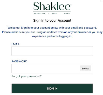 Shaklee member login