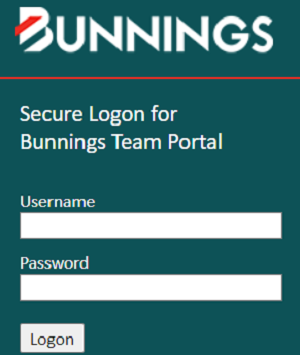 Bunnings Team Portal login